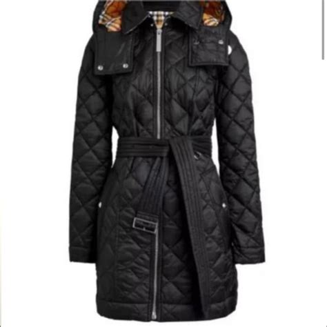 burberry brit finsbridge hooded quilted jacket black|Burberry Finsbridge Quilted Coat .